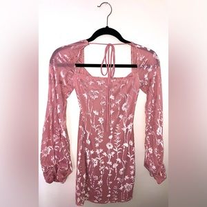 Lucy In the Sky “Shantelle Pink Dress in Velvet Floral”